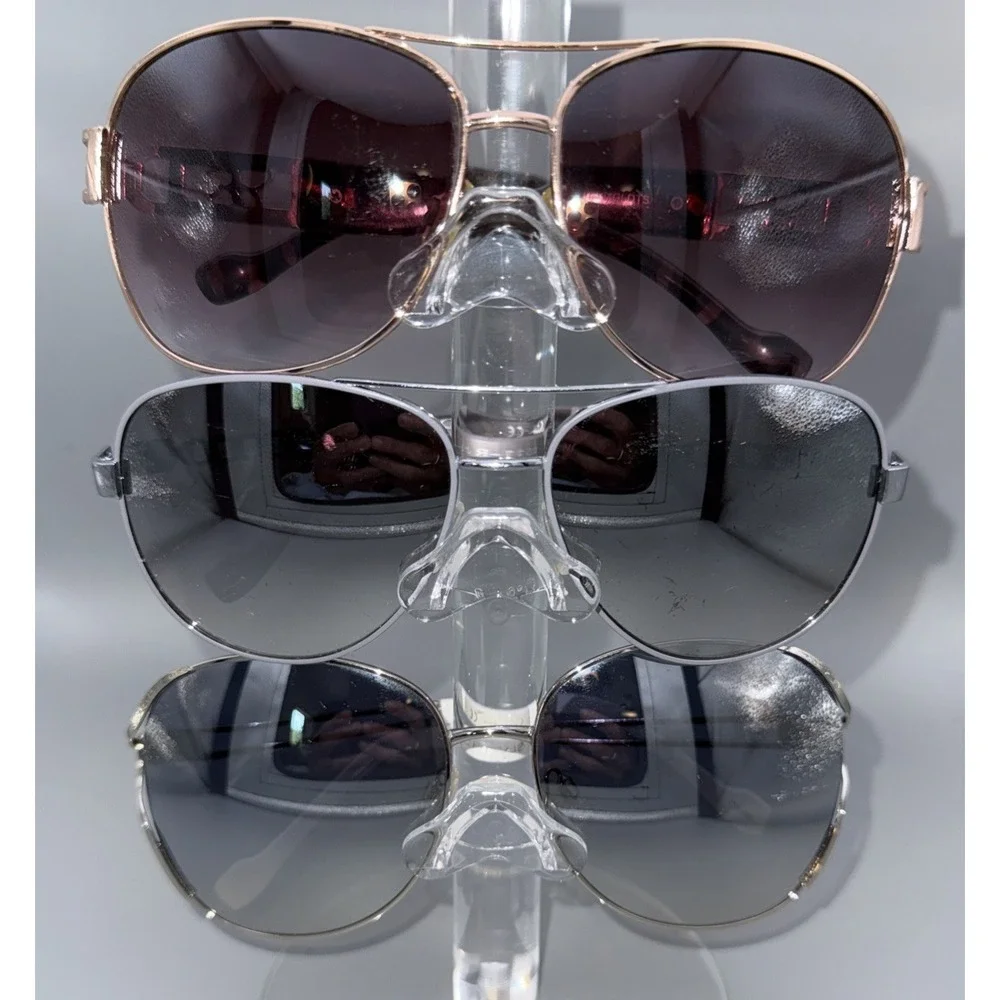 3 pairs -Authentic Jessica Simpson Aviator HOT Sunglasses- Silver & Rose Gold
